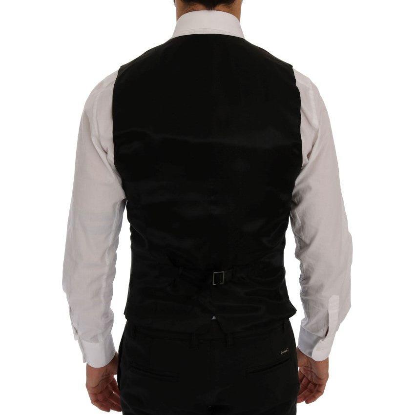 优雅蓝黑色修身西装套装