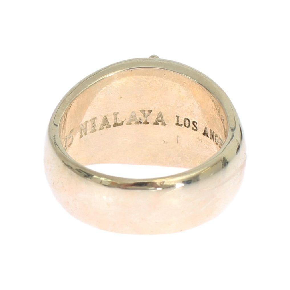 Nialaya Silver Statement Mens Ring Ring Nialaya Wheat