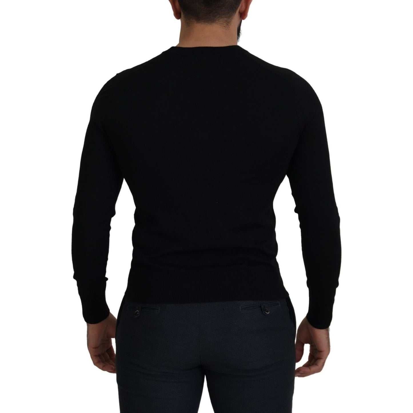 Dolce & Gabbana Black Wool Button Down Cardigan Sweater Dolce & Gabbana