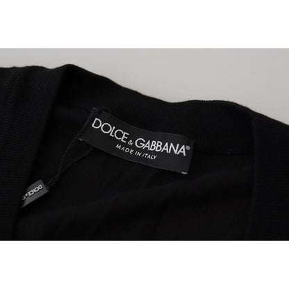 Dolce & Gabbana Black Wool Button Down Cardigan Sweater Dolce & Gabbana