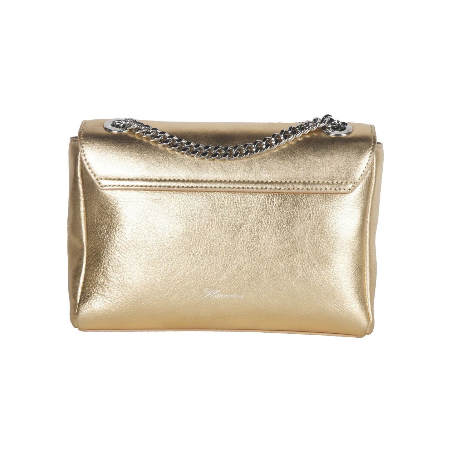 Blumarine Gold Leather Shoulder Women Bag Blumarine