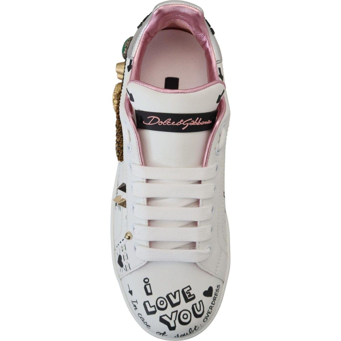 Dolce & Gabbana Queen Crown Chic Leather Sneakers Dolce & Gabbana