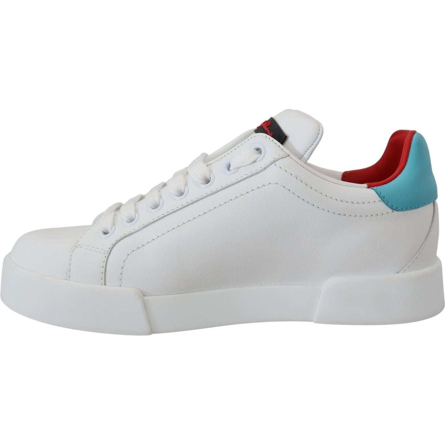 Dolce & Gabbana Elegant White Portofino Leather Sneakers Dolce & Gabbana