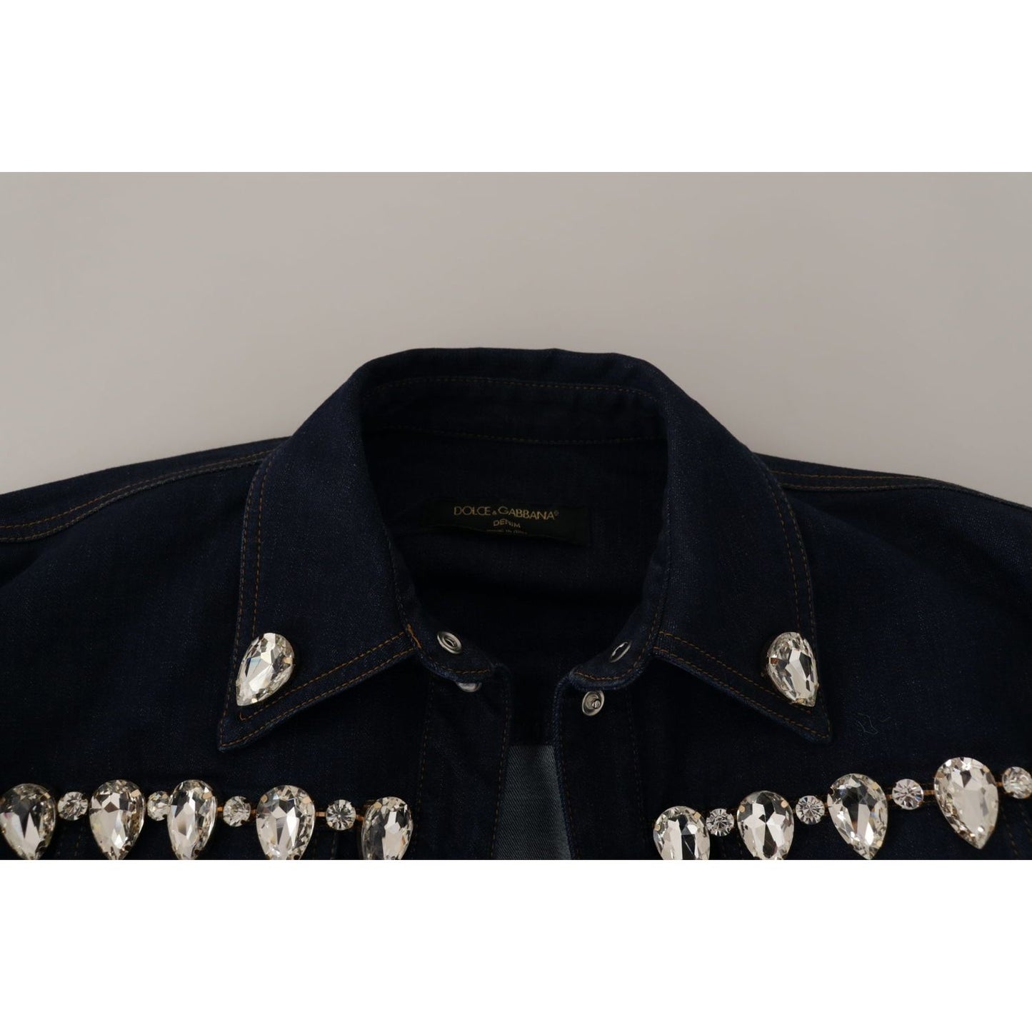 Dolce & Gabbana Elegant Crystal-Embellished Denim Jacket Dolce & Gabbana