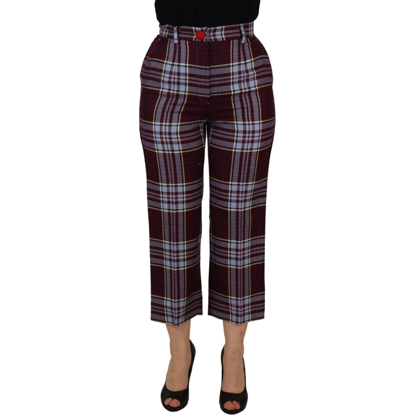 Dolce & Gabbana Elegant High Waist Wool-Blend Trousers Dolce & Gabbana