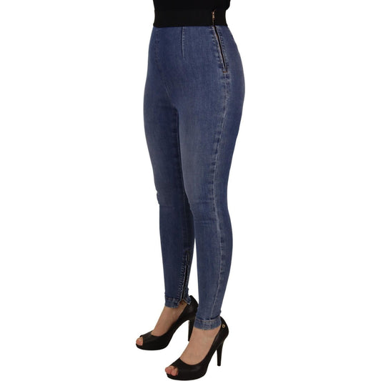 Dolce & Gabbana Blue High Waist Stretchable Skinny Pants Jeans Dolce & Gabbana