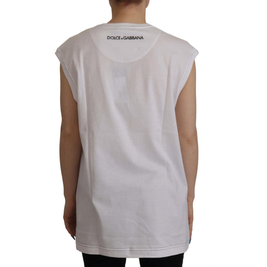 Dolce & Gabbana Elegant White Cotton Sleeveless Top Dolce & Gabbana