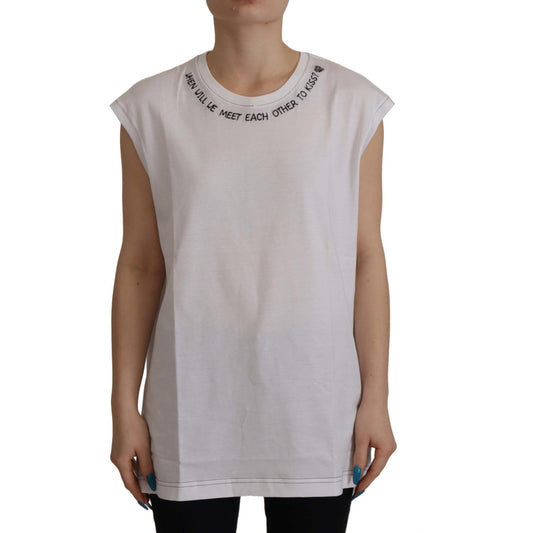 Dolce & Gabbana Elegant White Cotton Sleeveless Top Dolce & Gabbana