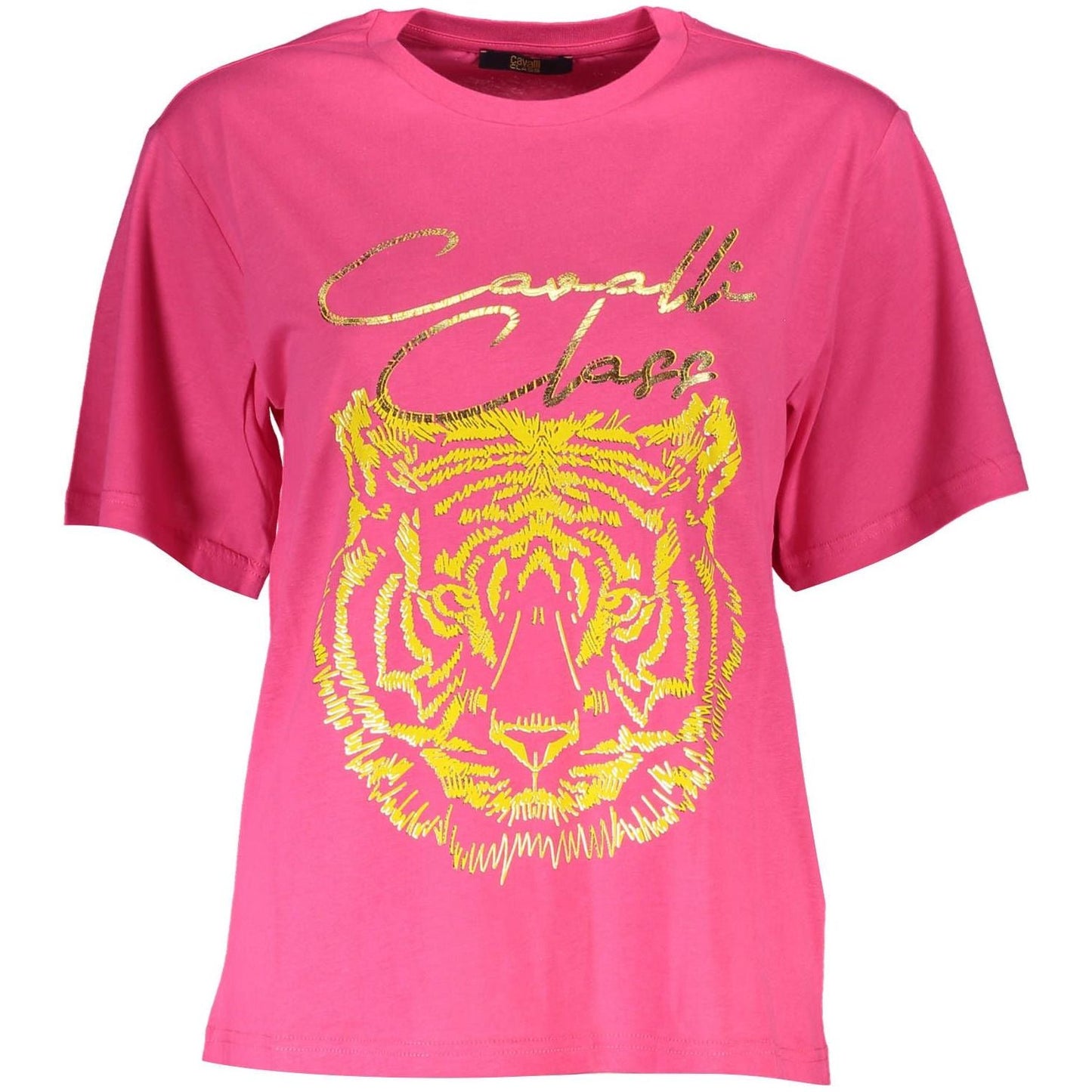 Cavalli Class Pink Cotton Women T-Shirt Cavalli Class