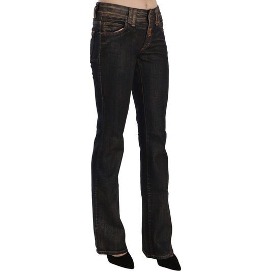 John Galliano Chic Flared Mid Waist Black Denim John Galliano