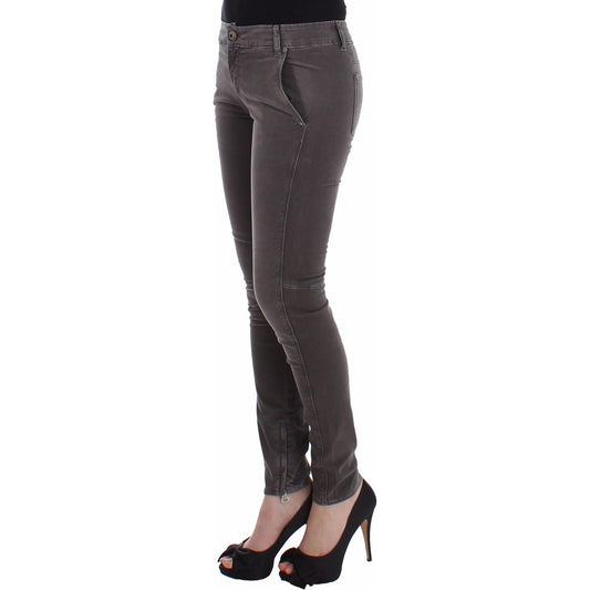 Ermanno Scervino Chic Gray Slim Leg Jeans - Elegance Meets Comfort Ermanno Scervino