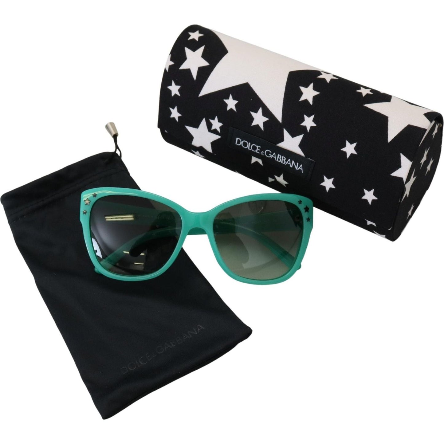 Dolce & Gabbana Green Stars Acetate Square Shades DG4124 Sunglasses Dolce & Gabbana