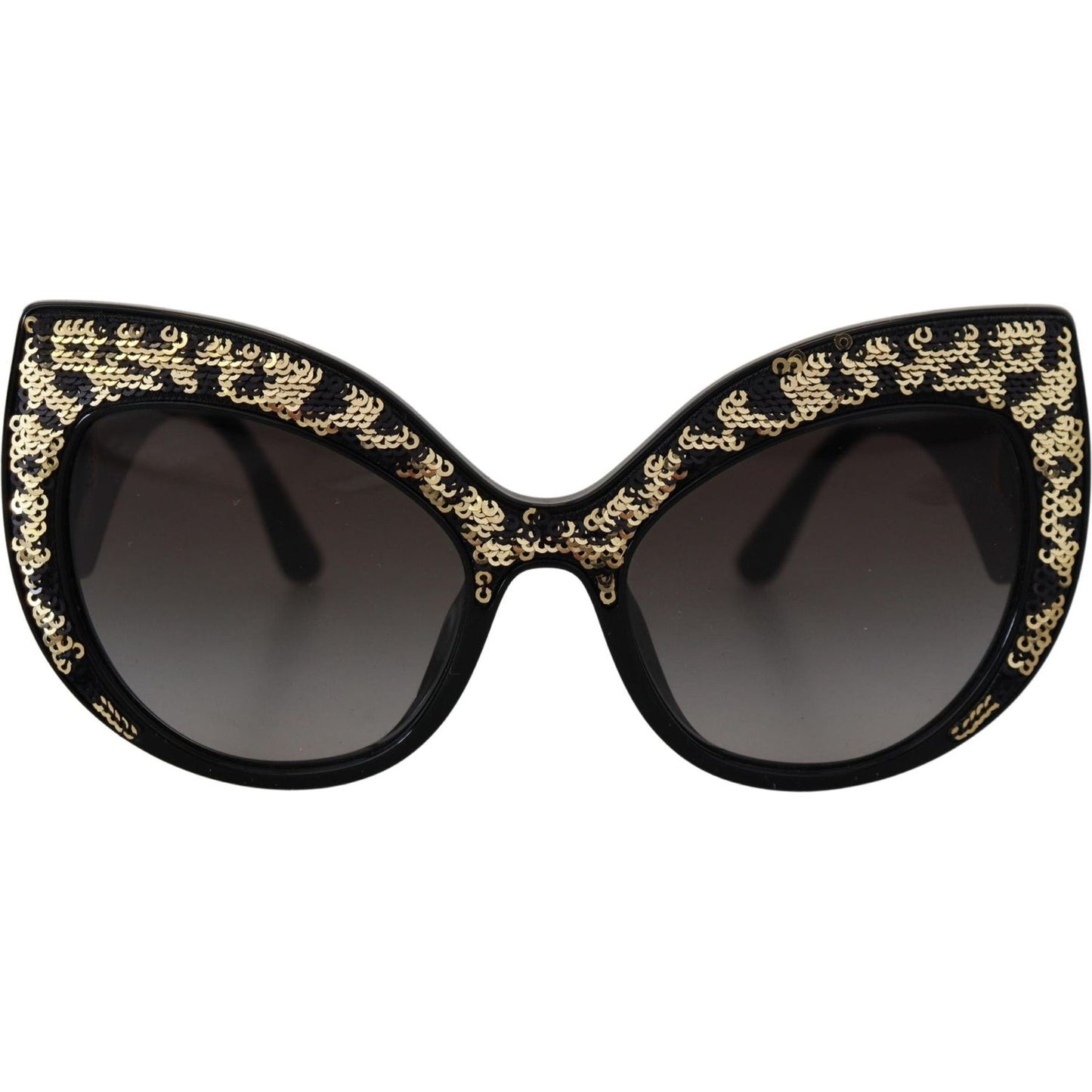 Dolce & Gabbana Black Gold Sequin Butterfly Polarized DG4326 Sunglasses Dolce & Gabbana