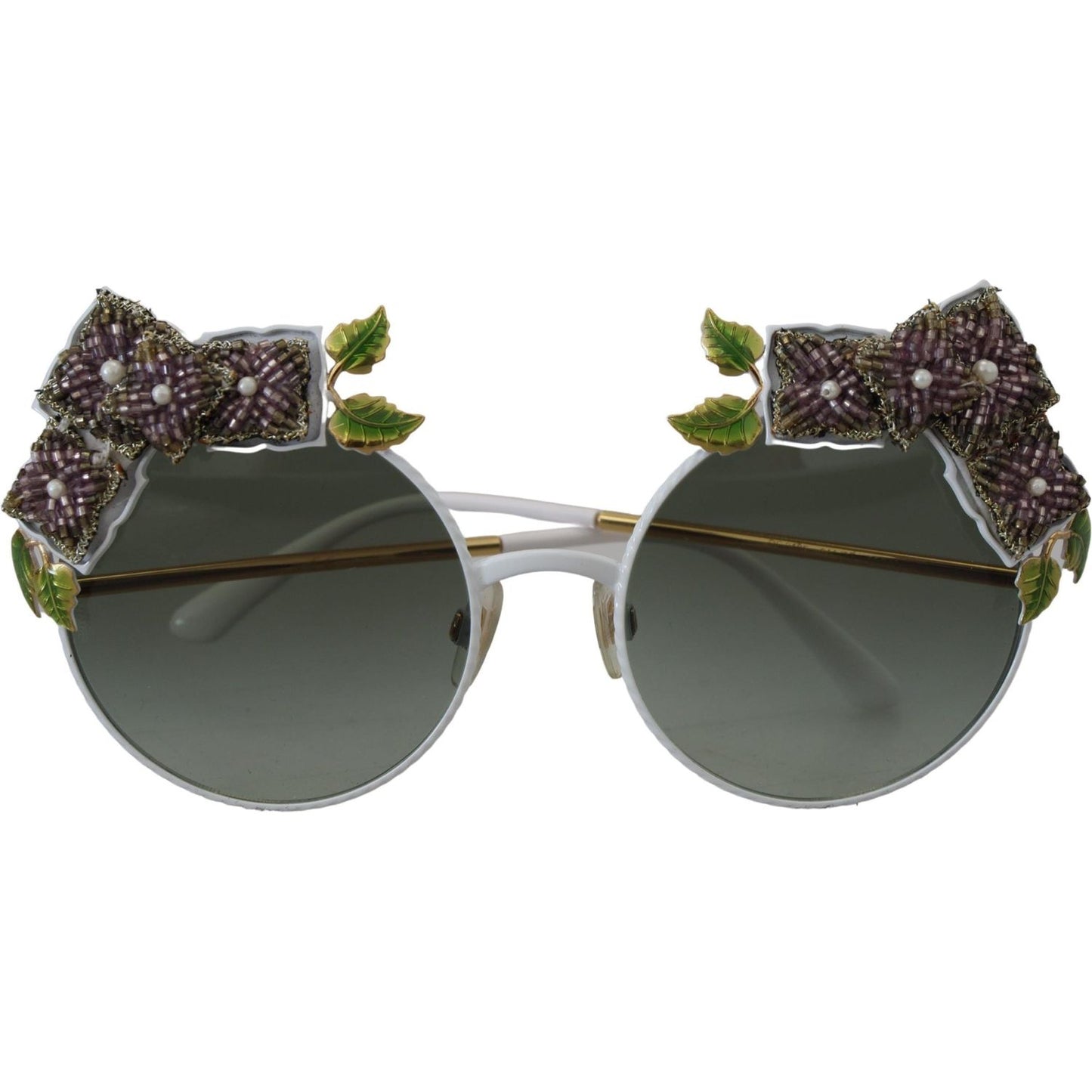 Dolce & Gabbana Elegant Floral Embellished Gold Sunglasses Dolce & Gabbana