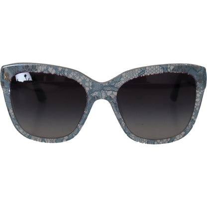 Dolce & Gabbana Blue Lace Acetate Rectangle Shades DG4226 Sunglasses Dolce & Gabbana