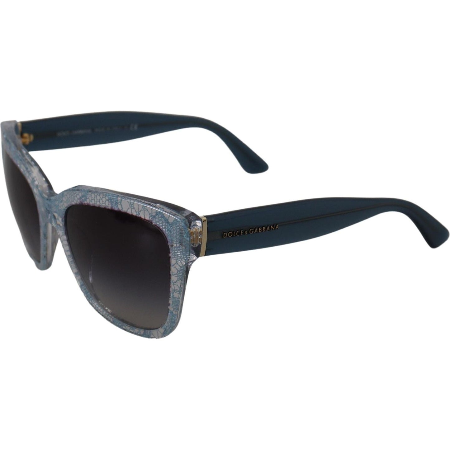 Dolce & Gabbana Blue Lace Acetate Rectangle Shades DG4226 Sunglasses Dolce & Gabbana