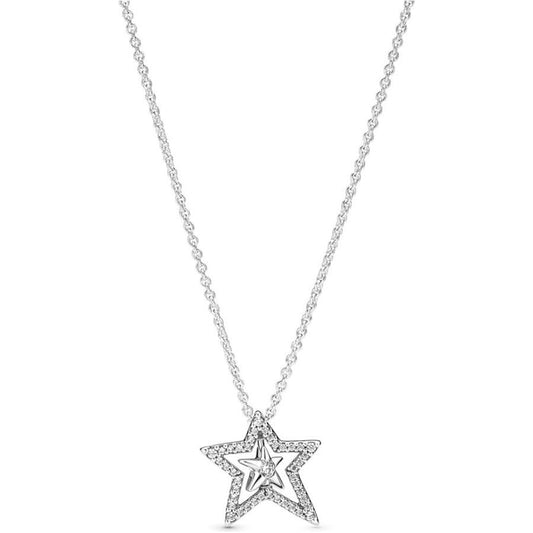 PANDORA JEWELS Mod. PAVE ASYMMETRIC STAR COLLIER DESIGNER FASHION JEWELLERY PANDORA