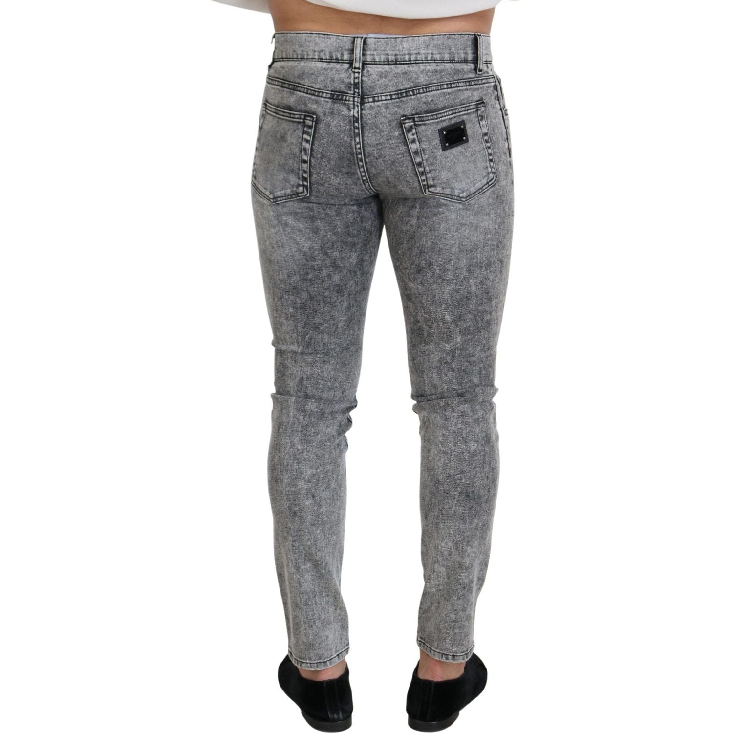 بنطلون جينز رمادي ضيق أنيق من دولتشي آند غابانا