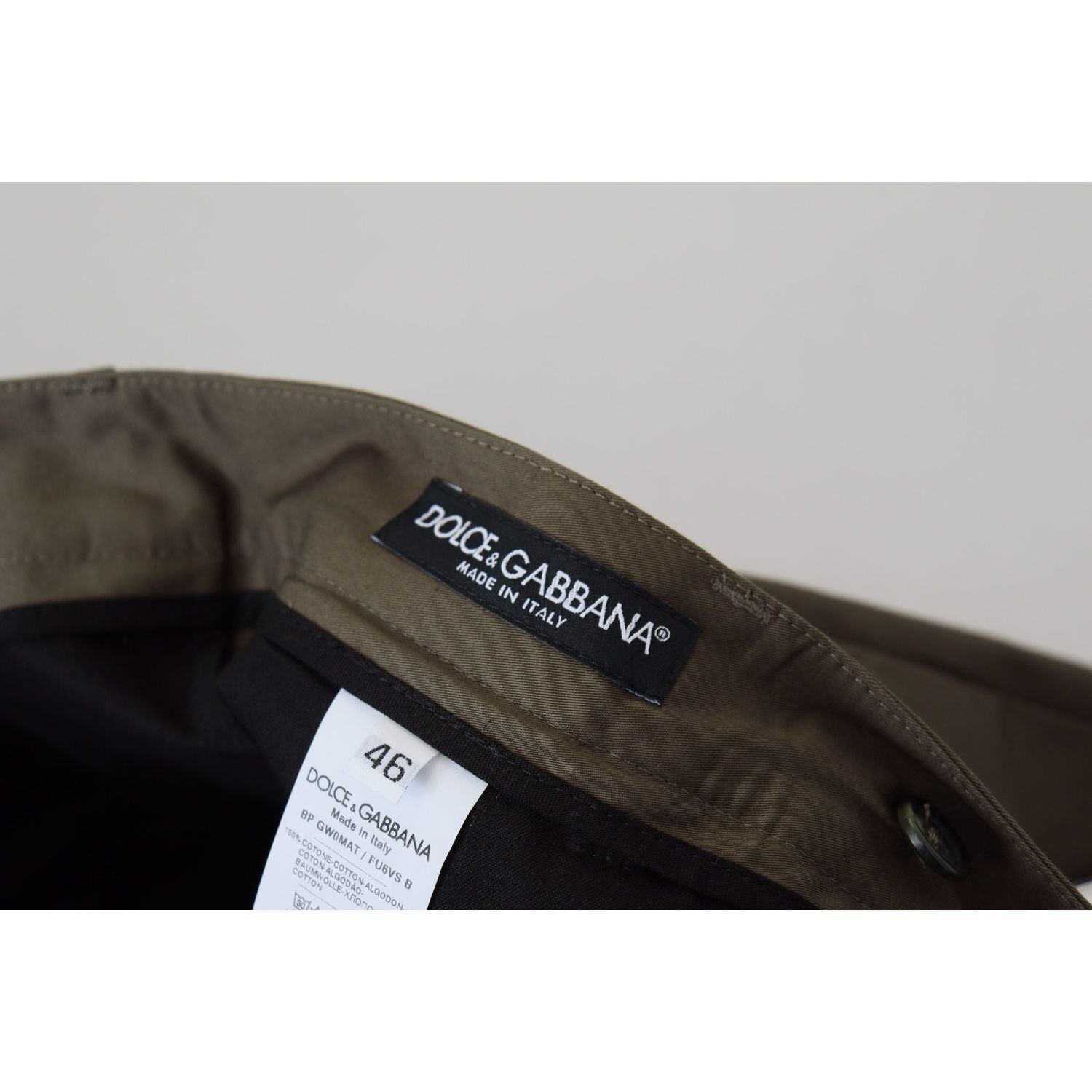 优雅绿色棉质斜纹布短裤