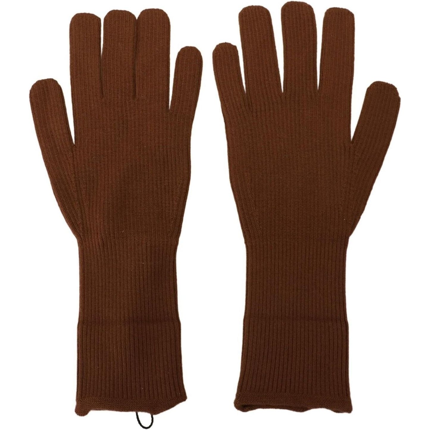 Dolce & Gabbana Elegant Brown Cashmere Winter Gloves Dolce & Gabbana