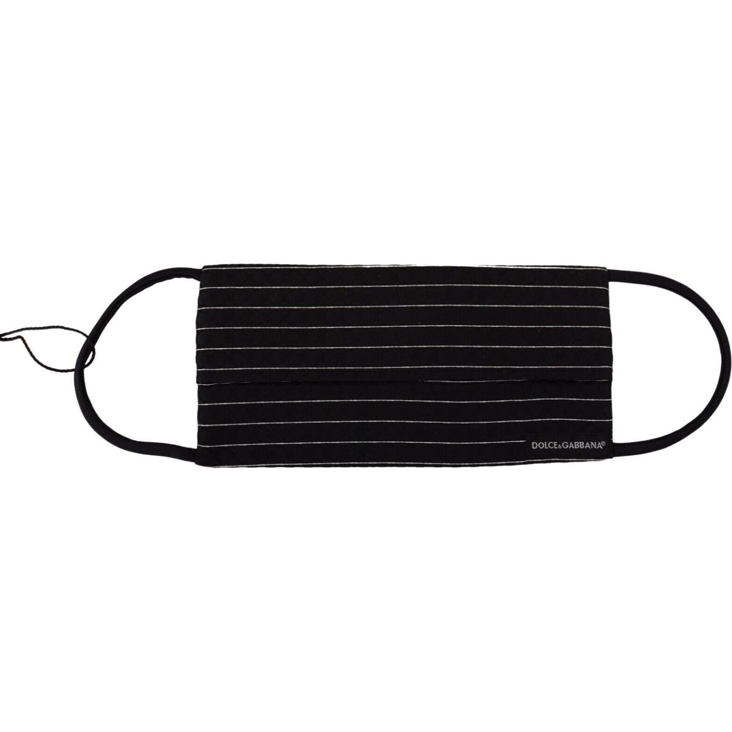 Dolce & Gabbana Black White Stripes Elastic Ear Strap One Size Face Mask Dolce & Gabbana