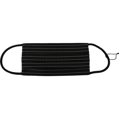Dolce & Gabbana Black White Stripes Elastic Ear Strap One Size Face Mask Dolce & Gabbana