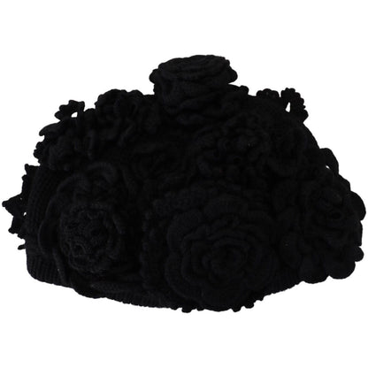 Dolce & Gabbana Black Wool Knit Winter Beanie Hat
