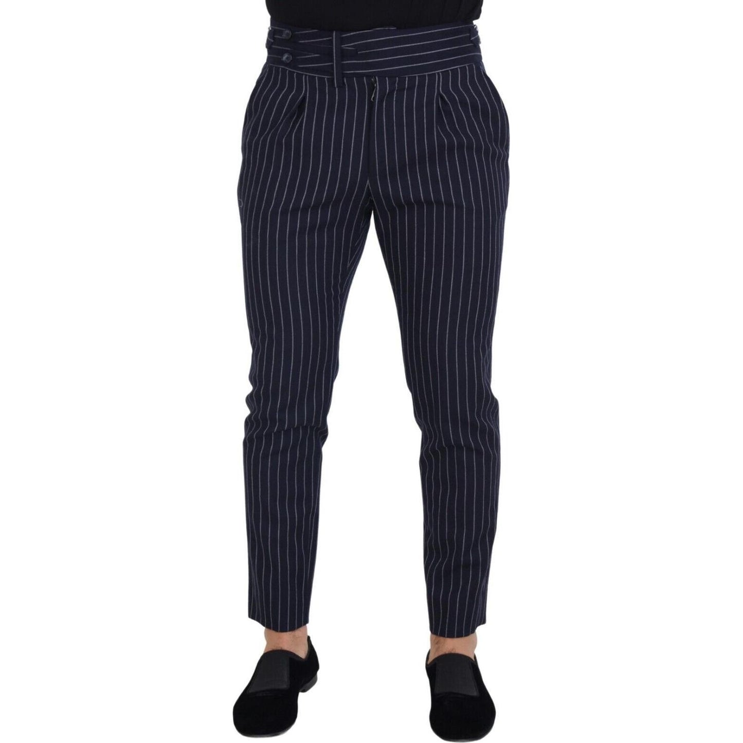 Dolce & Gabbana Sophisticated Blue Wool Blend Trousers Dolce & Gabbana