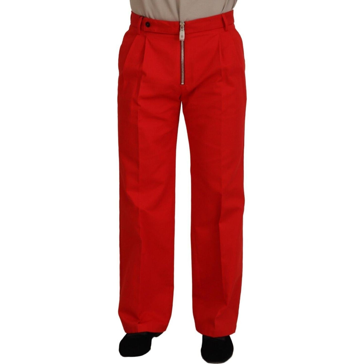 Dolce & Gabbana Stunning Red Mainline Cotton Pants Dolce & Gabbana