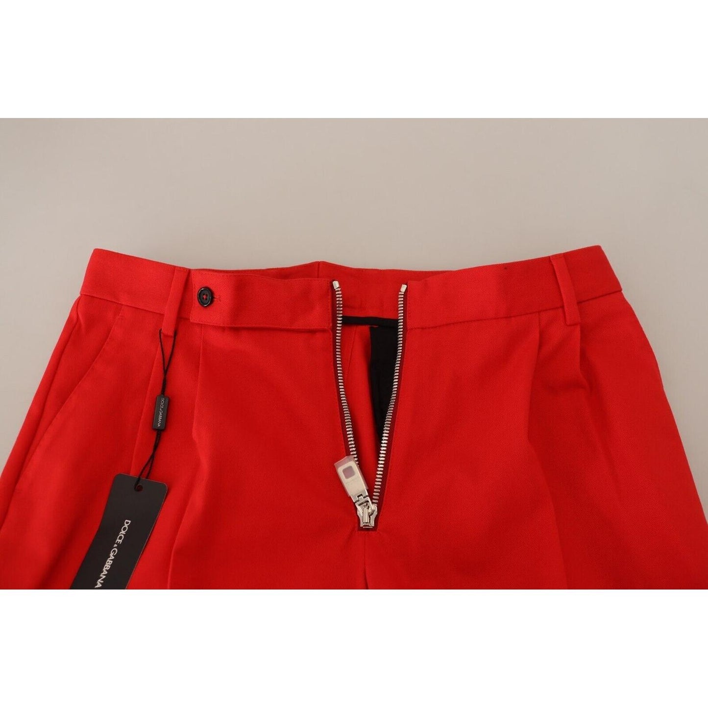 Dolce & Gabbana Stunning Red Mainline Cotton Pants Dolce & Gabbana