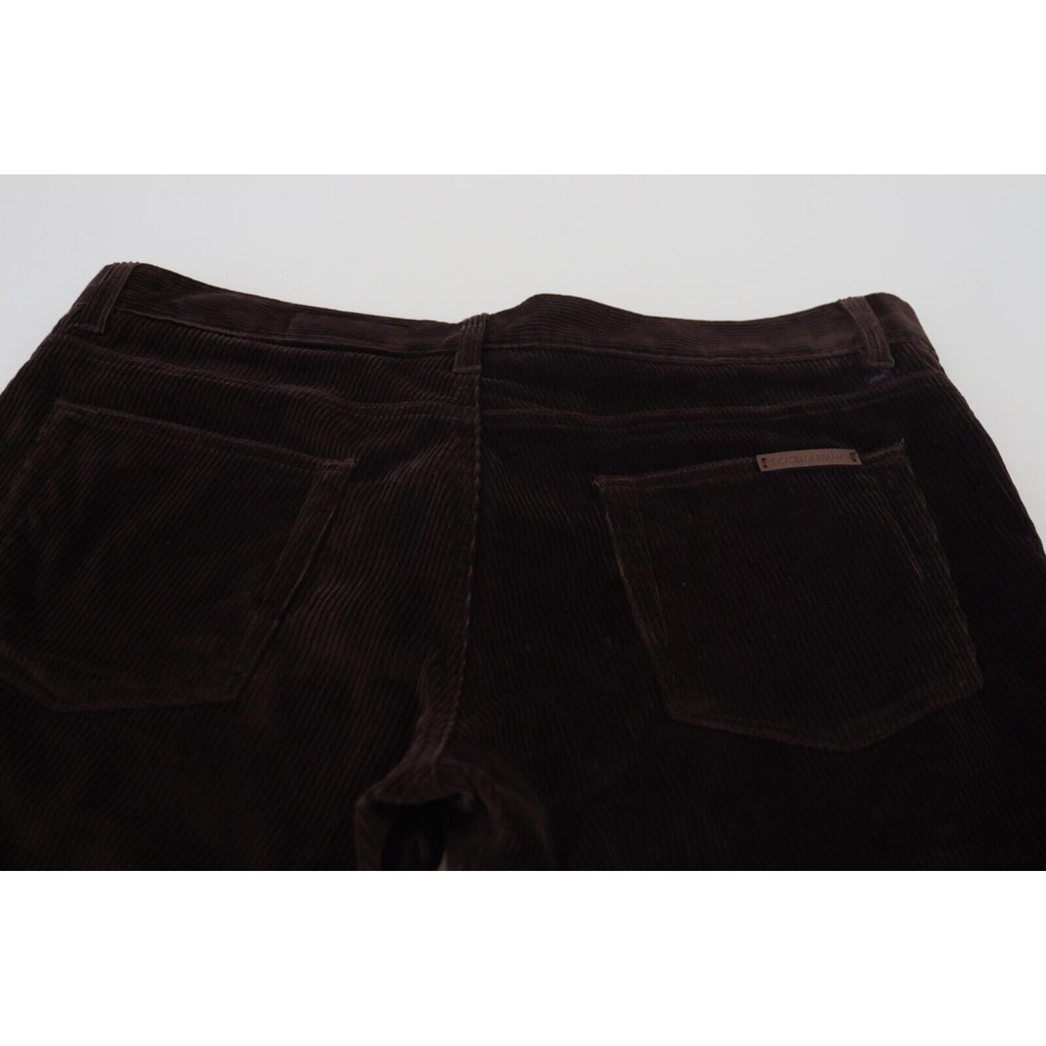 优雅棕色真丝混纺长裤