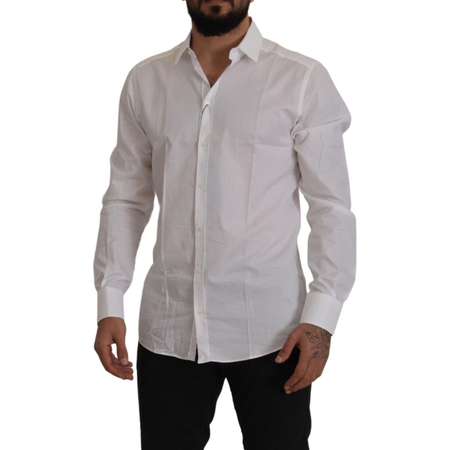 Dolce & Gabbana Elegant White Cotton Dress Shirt Dolce & Gabbana