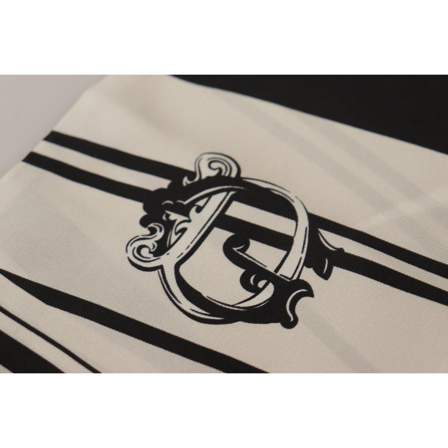 Dolce & Gabbana Elegant Silk Men's Scarf - Classic Black Stripe Dolce & Gabbana