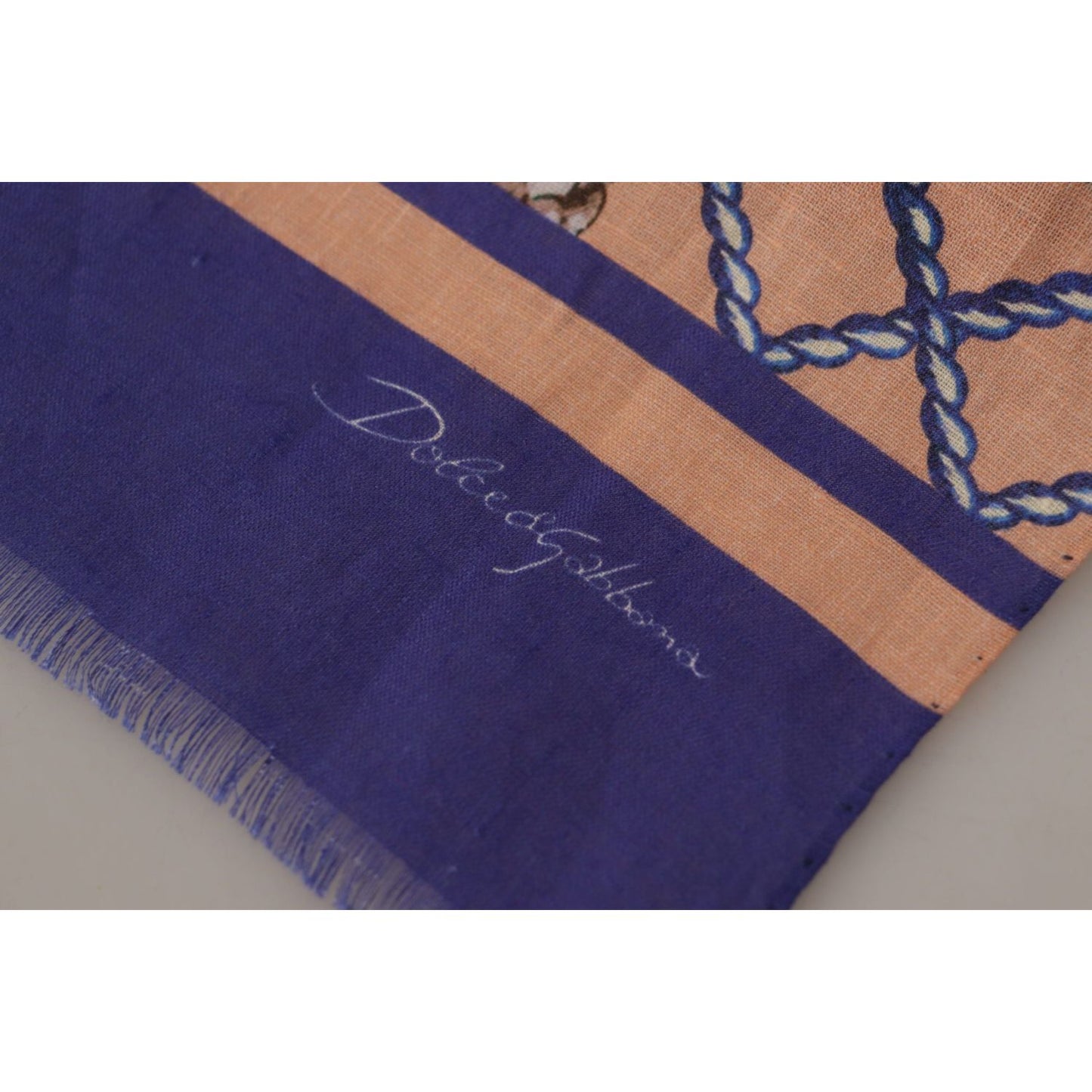 Dolce & Gabbana Multicolor Seashell Linen Scarf for Men Dolce & Gabbana