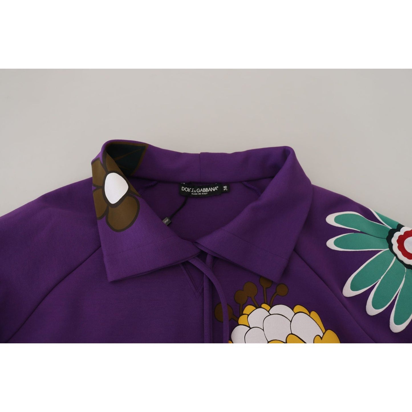 Dolce & Gabbana Elegant Purple Floral Pullover Sweater Dolce & Gabbana