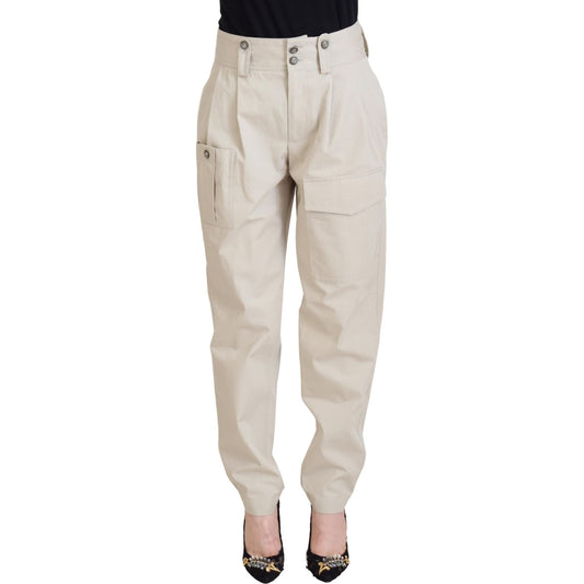 Dolce & Gabbana Beige High Waist Women Pants Dolce & Gabbana