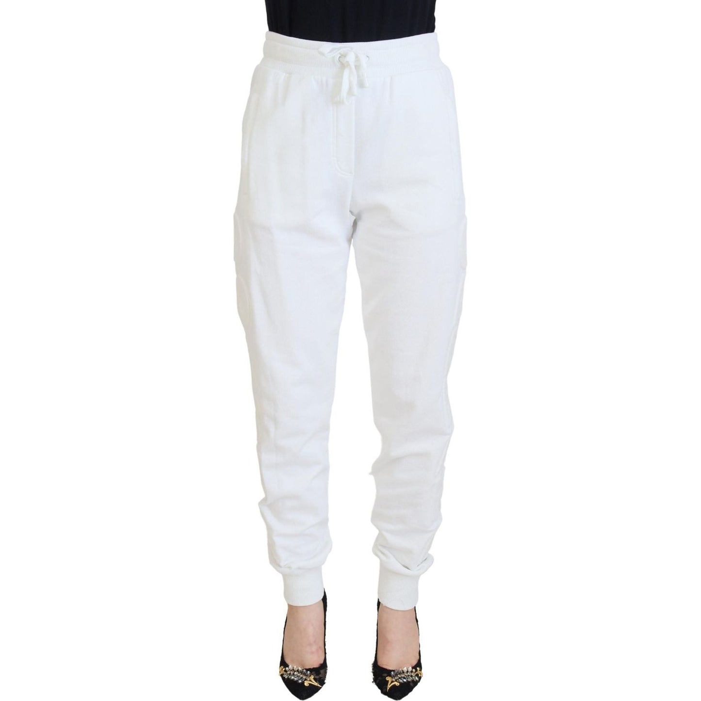 Dolce & Gabbana Elegant White Cotton Trousers Dolce & Gabbana Lavender