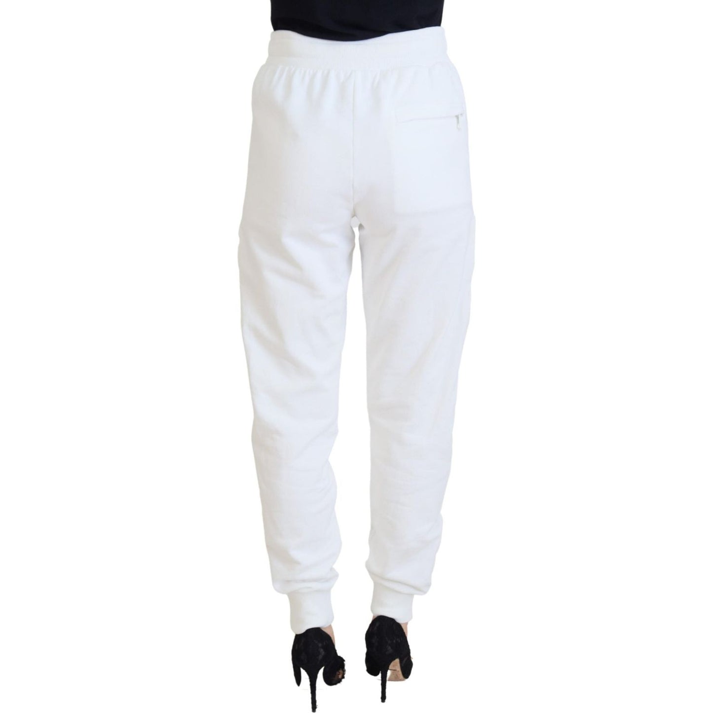 Dolce & Gabbana Elegant White Cotton Trousers Dolce & Gabbana Lavender