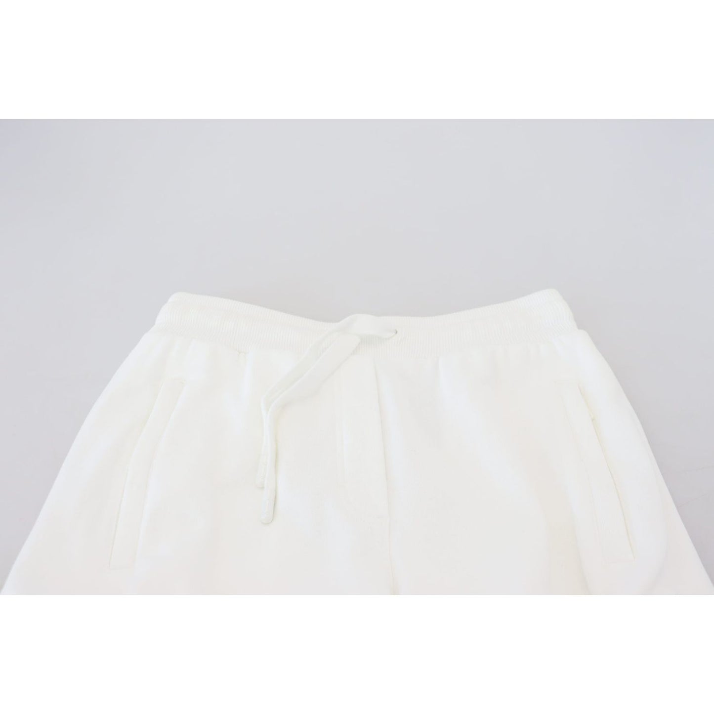 Dolce & Gabbana Elegant White Cotton Trousers Dolce & Gabbana Light Gray