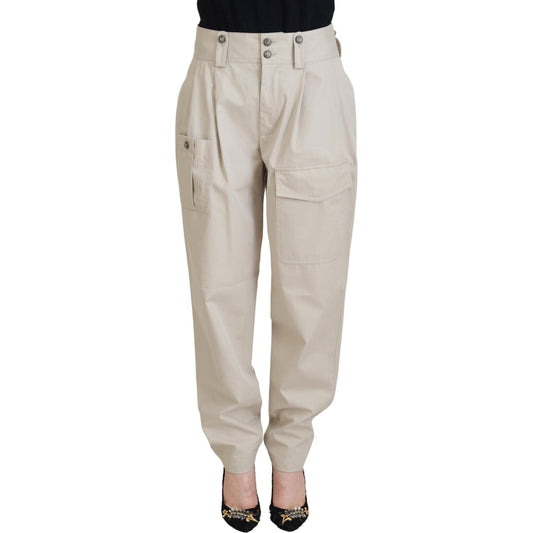 Dolce & Gabbana Beige Cotton Women Cargo Pants Dolce & Gabbana