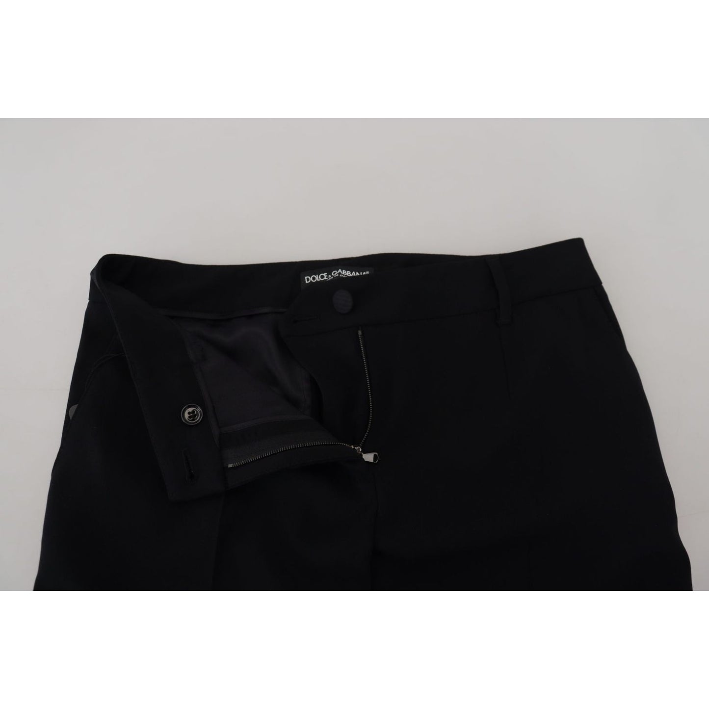 Dolce & Gabbana Elegant Black Wool-Silk Blend Trousers Dolce & Gabbana