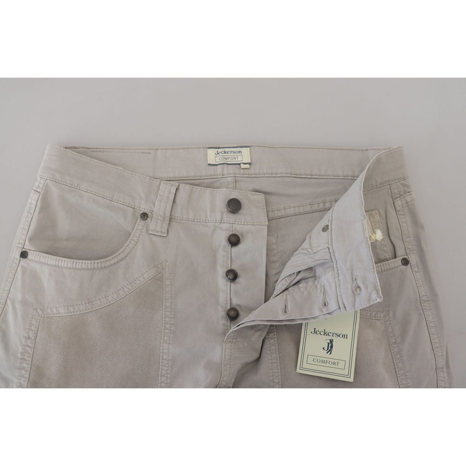 优雅灰色棉混纺裤