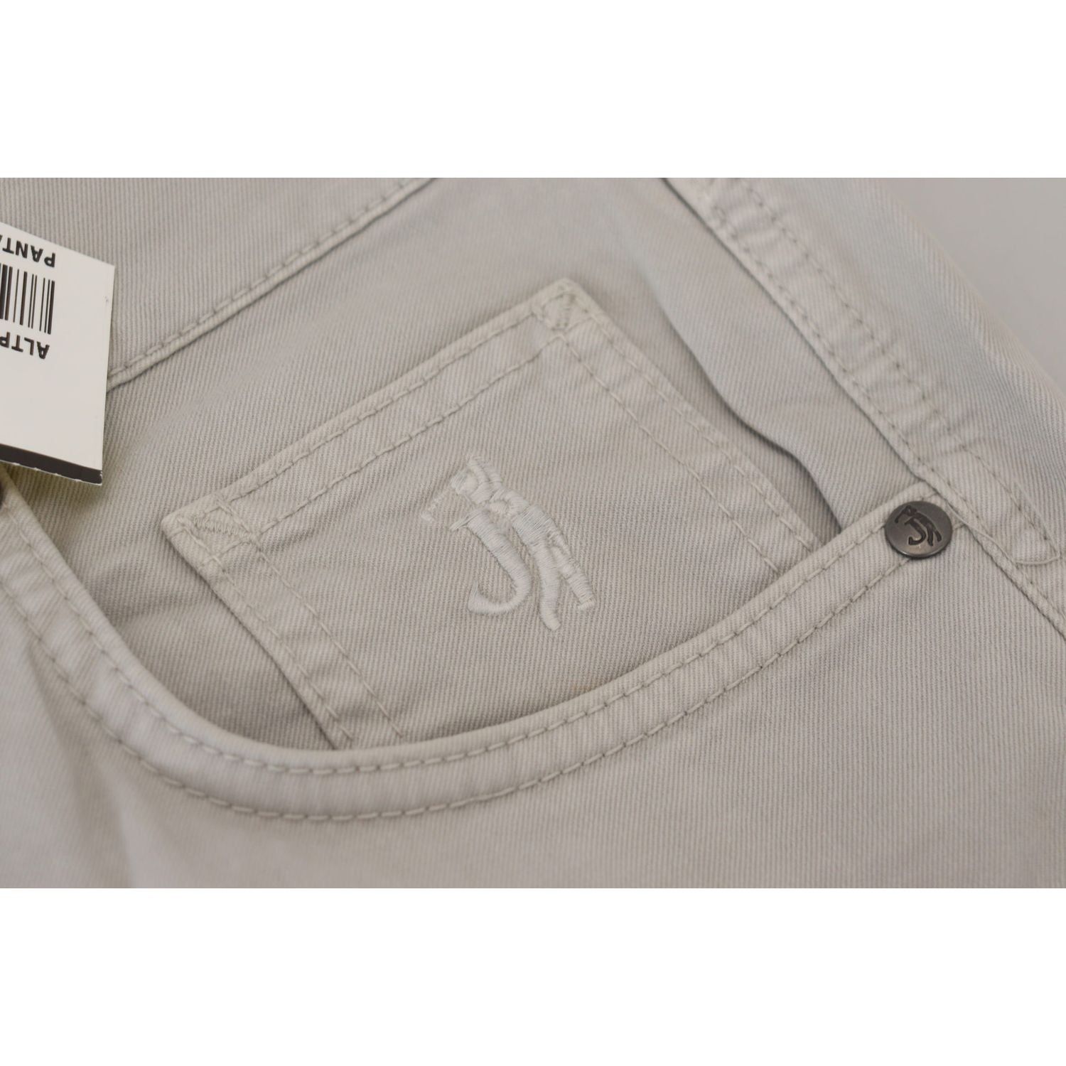 优雅灰色棉混纺裤