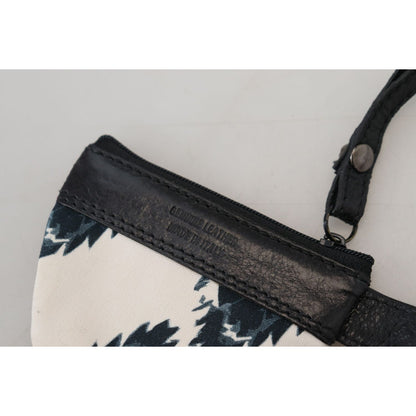 Costume National White Genuine Leather Coin Purse Strap Wallet