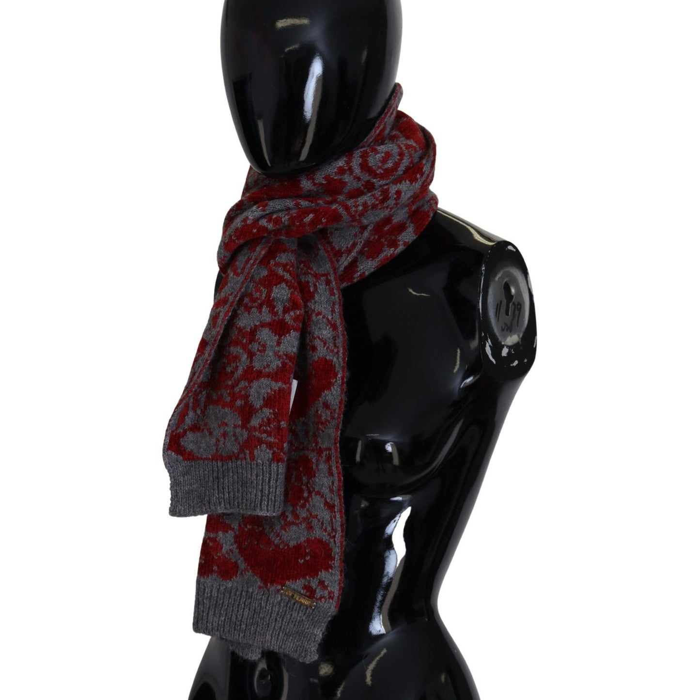 GF Ferre Chic Red and Grey Cotton Wrap Scarf GF Ferre