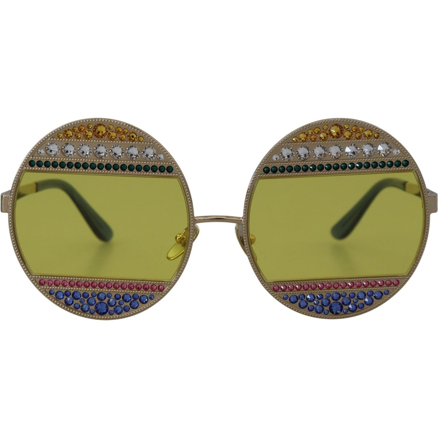 Dolce & Gabbana Gold Oval Metal Crystals Shades DG2209B Sunglasses Dolce & Gabbana