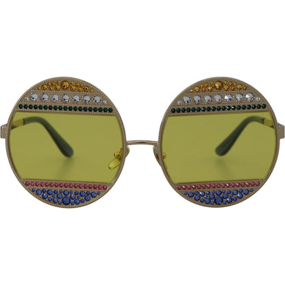 Dolce & Gabbana Gold Oval Metal Crystals Shades DG2209B Sunglasses Dolce & Gabbana