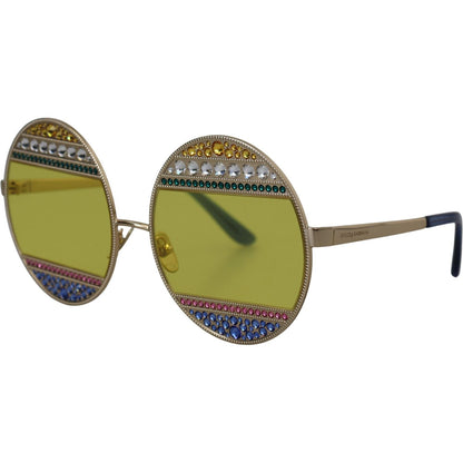 Dolce & Gabbana Gold Oval Metal Crystals Shades DG2209B Sunglasses Dolce & Gabbana