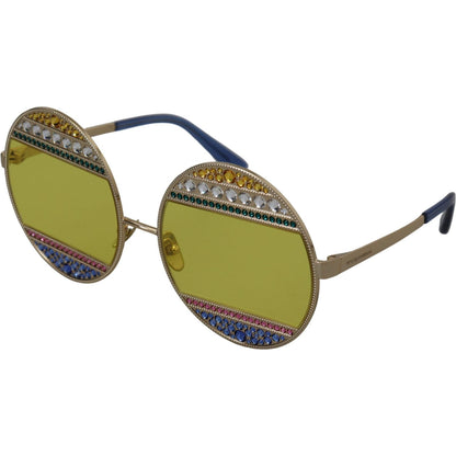 Dolce & Gabbana Gold Oval Metal Crystals Shades DG2209B Sunglasses Dolce & Gabbana