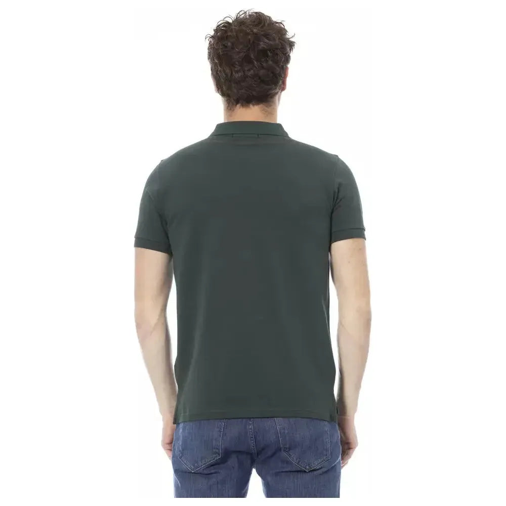 Baldinini Trend Green Cotton Men Polo Baldinini Trend